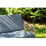 "Канны" лаунж-зона 4-местная из роупа со столом "Верона" (серый гранит), каркас алюминиевый коричневый, роуп коричневый