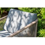 "Канны" лаунж-зона 4-местная из роупа со столом "Верона" (серый гранит), каркас алюминиевый коричневый, роуп коричневый