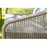 "Канны" лаунж-зона 4-местная из роупа со столом "Верона" (серый гранит), каркас алюминиевый коричневый, роуп коричневый