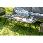 "Канны" лаунж-зона 4-местная из роупа со столом "Верона" (серый гранит), каркас алюминиевый коричневый, роуп коричневый