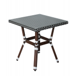 "Кабри" обеденная группа плетеная на 4 персоны, цвет черно-белый