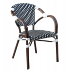 "Кабри" обеденная группа плетеная на 4 персоны, цвет черно-белый