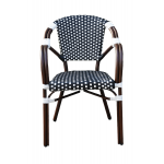 "Кабри" обеденная группа плетеная на 4 персоны, цвет черно-белый