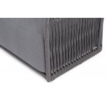 "Лугано" кресло плетеное из роупа, каркас алюминий темно-серый (RAL7024) муар, роуп темно-серый круглый, ткань темно-серая YB25-0027