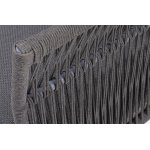 "Лугано" кресло плетеное из роупа, каркас алюминий темно-серый (RAL7024) муар, роуп темно-серый круглый, ткань темно-серая YB25-0027