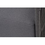 "Лугано" кресло плетеное из роупа, каркас алюминий темно-серый (RAL7024) муар, роуп темно-серый круглый, ткань темно-серая YB25-0027