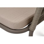 "Бордо" стул плетеный из роупа (колос), каркас алюминий серый (RAL7022) муар, роуп серый 15мм, ткань темно-серая 027