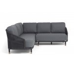 "Верона" диван модульный плетеный из роупа, каркас алюминий темно-серый (RAL7024) муар, роуп темно-серый круглый, ткань темно-серая 027 "Верона" диван модульный плетеный из роупа, каркас алюминий темно-серый (RAL7024) муар, роуп темно-серый круглый, ткань темно-серая 027