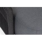 "Верона" диван модульный плетеный из роупа, каркас алюминий темно-серый (RAL7024) муар, роуп темно-серый круглый, ткань темно-серая 027 "Верона" диван модульный плетеный из роупа, каркас алюминий темно-серый (RAL7024) муар, роуп темно-серый круглый, ткань темно-серая 027