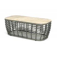 "Ницца" журнальный столик из искусственного ротанга, цвет серый