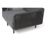 "Джелло" кресло плетеное из роупа, каркас алюминий темно-серый (RAL7024) муар, роуп темно-серый круглый, ткань темно-серая 027