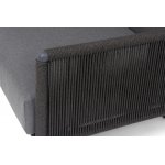 "Джелло" кресло плетеное из роупа, каркас алюминий темно-серый (RAL7024) муар, роуп темно-серый круглый, ткань темно-серая 027