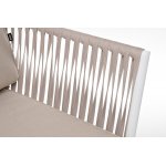 "Касабланка" диван 2-местный плетеный из роупа, каркас алюминий белый муар, роуп бежевый 20мм, ткань бежевая 15052