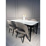 Стол обеденный Блум ART2922-160W, 160х90х75 см, белая керамика/черный