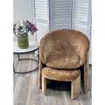 Кресло+оттоманка HUG AT5139-13 Коричневый, ткань/каркас металл в обивке AT5139-13 ®DISAUR