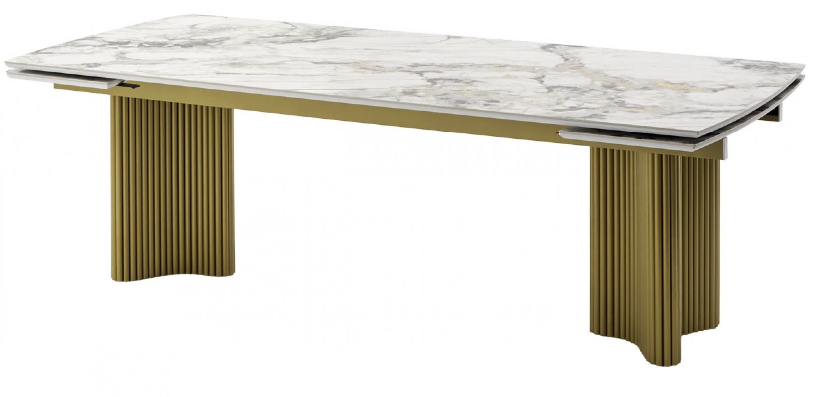 Стол АДАЖИО-2 240 (320) см ARCTIC OCEAN, керамика / Золотой каркас М-City