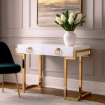 Стол-консоль Атлас МС9002-120W, 120х60х78 см, белый глянцевый Стол-консоль Атлас МС9002-120W, 120х60х78 см, белый глянцевый