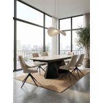 Стул АНДЕРС (ANDERS) 360 град, цвет БЕЖЕВЫЙ EYELASH -120 фактурный шенилл / ЧЕРНЫЙ каркас, ®DISAUR