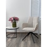 Стул ПОНТУС (PONTUS) 360 град, цвет БЕЖЕВЫЙ (KN01-05/ BZ1046-11), ткань/ ЧЕРНЫЙ каркас, ®DISAUR