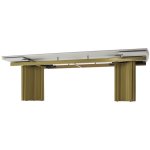 Стол АДАЖИО-2 240 (320) см ARCTIC OCEAN, керамика / Золотой каркас М-City