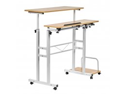 Стол многофункциональный Shuttle 80х58х80-130см, светлое дерево, белый