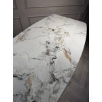 Стол обеденный Соар-2 F-1690,160х90х76 см, серо-золотая керамика/золото