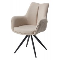 Стул МАРК 360 град., цвет B-03/LOTOS-03 бежевый, велюр / черный каркас М-City