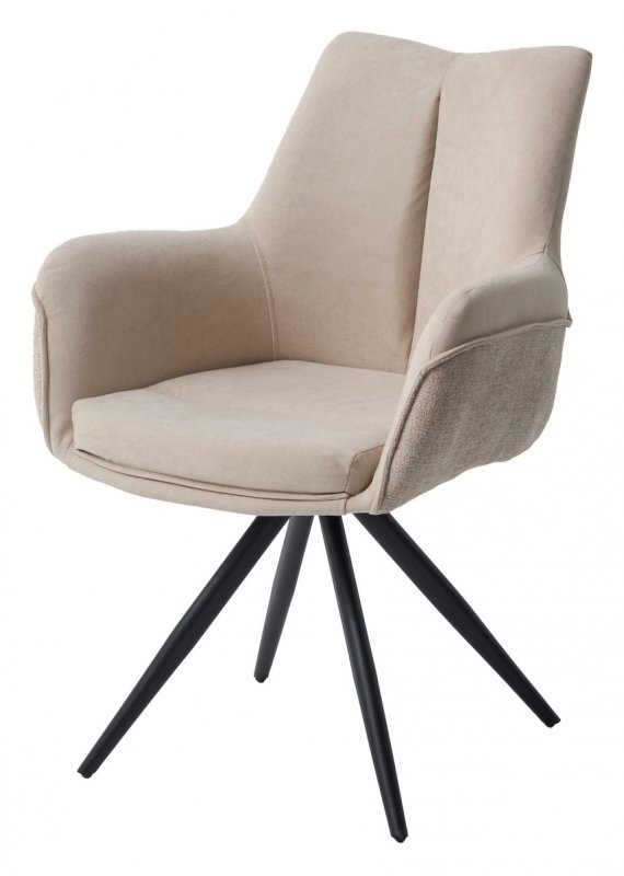 Стул МАРК 360 град., цвет B-03/LOTOS-03 бежевый, велюр / черный каркас М-City