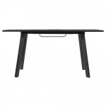 Стол Dublin раскладной 120-160х80х75 чёрный мрамор с чёрными ножками