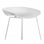 Стул полубарный Neo белый с белыми ножками