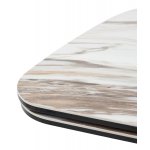 Стол INGERMAN 200 KARAKATA BROWN, керамика на стекле / Темно-серый металл+ шпон,  каркас, ®DISAUR