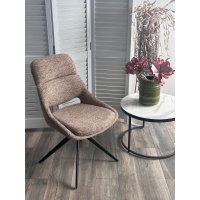 Стул АНДЕРС (ANDERS) 360 град., цвет КОРИЧНЕВЫЙ EYELASH-171 фактурный шенилл/ ЧЕРНЫЙ каркас, ®DISAUR