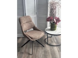 Стул АНДЕРС (ANDERS) 360 град., цвет КОРИЧНЕВЫЙ EYELASH-171 фактурный шенилл/ ЧЕРНЫЙ каркас, ®DISAUR