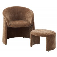 Кресло+оттоманка HUG AT5139-13 Коричневый, ткань/каркас металл в обивке AT5139-13 ®DISAUR