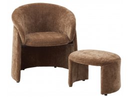 Кресло+оттоманка HUG AT5139-13 Коричневый, ткань/каркас металл в обивке AT5139-13 ®DISAUR