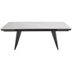Стол ШЕРЛ  200 CRYSTAL ONIX BIANCO, керамика / Черный каркас М-City