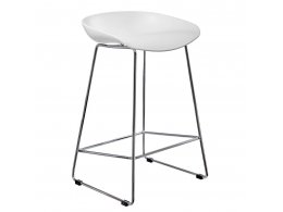 Стул полубарный Neo белый с хромированными ножками Стул полубарный Neo белый с хромированными ножками