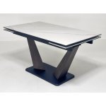 Стол ВИРДЖИНИЯ 140 MATTE БЕЛЫЙ МРАМОР, керамика / ЛЕСНОЙ ОРЕХ, ЧЕРНЫЙ, М-City