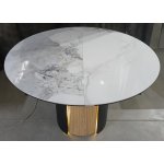 Стол БАТИСТ 115 с подстветкой PANDORA LIGHT, керамика / ДУБ АМЕРИКАНСКИЙ, ЧЕРНЫЙ каркас М-City