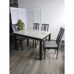 Стол TME-6931 MBH SWEDEN белый мрамор / BB темный орех  M-City