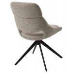 Стул АНДЕРС (ANDERS) 360 град, цвет БЕЖЕВЫЙ EYELASH -120 фактурный шенилл / ЧЕРНЫЙ каркас, ®DISAUR