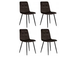 Набор 4 шт Стул обеденный DOBRIN CHILLY, Эспрессо Holland 74, основание черное