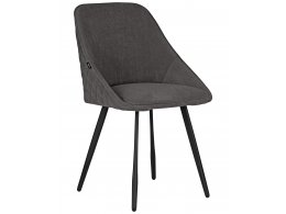 Стул обеденный DOBRIN STELLA, ЭМАЛЬ ЧЕРНЫЙ МУАР велюр Catania Chocolate