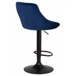 Стул барный DOBRIN LOGAN BLACK, синий велюр (MJ9-117)