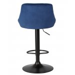 Стул барный DOBRIN LOGAN BLACK, синий велюр (MJ9-117)