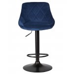 Стул барный DOBRIN LOGAN BLACK, синий велюр (MJ9-117)