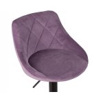 Стул барный DOBRIN LOGAN BLACK, пудрово-сиреневый велюр (MJ9-52)