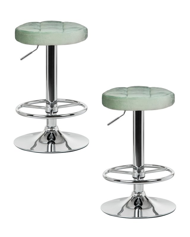 Набор 2 шт Табурет барный DOBRIN BRUNO, пудрово-мятный велюр (MJ9-87)