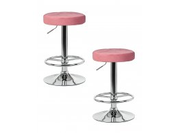 Набор 2 шт Табурет барный DOBRIN BRUNO, пудрово-розовый велюр (MJ9-32)