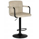 Набор 2 шт Стул барный DOBRIN KRUGER ARM BLACK, бежевый вельвет (LAR-E2041-04)